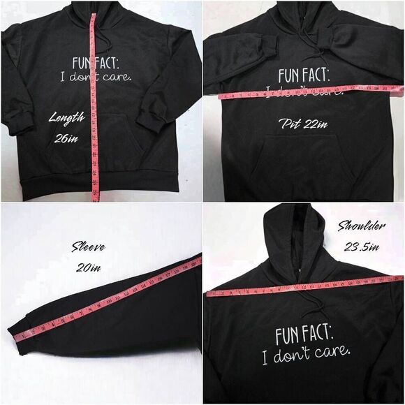 Fun Fact: I don't care. Thermal Drawstring Hoodie(R004)-Size XL for Women - Picture 7 of 8